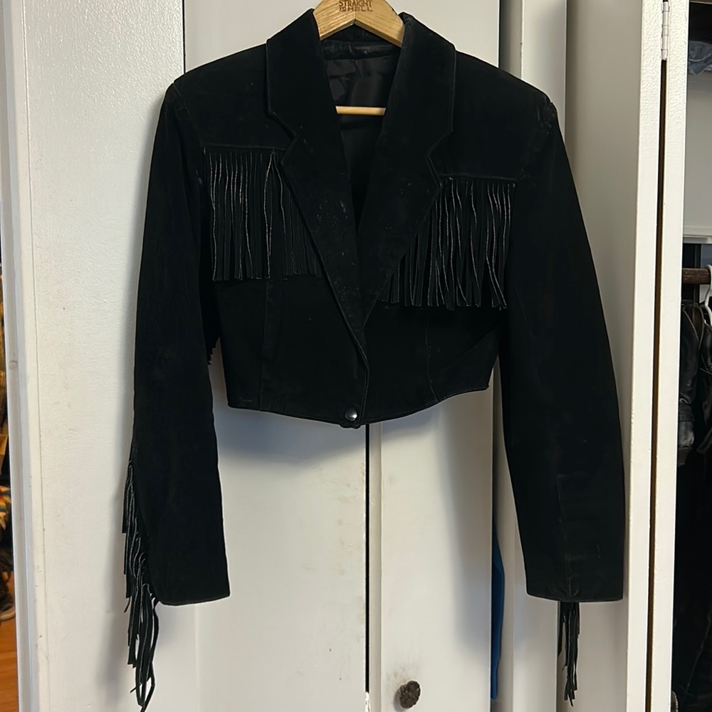 Vintage 80s/90s cropped fringe jacket ⚡️